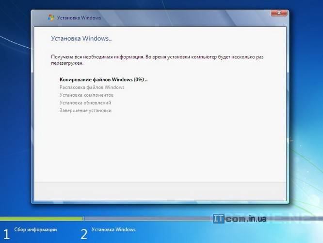 Установка Windows 7