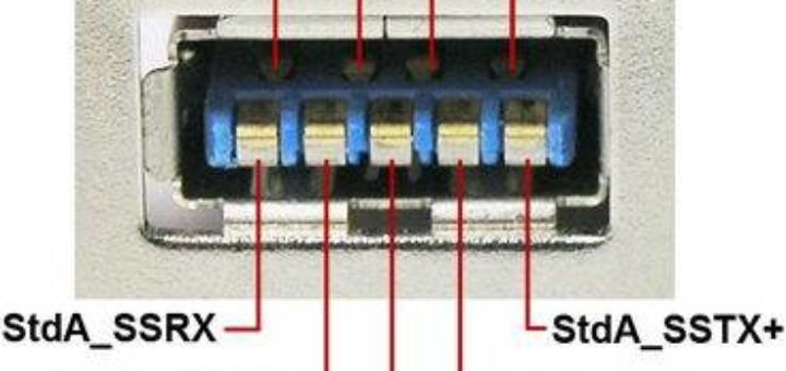 Распиновка коннекторов USB 3.0 A -типа