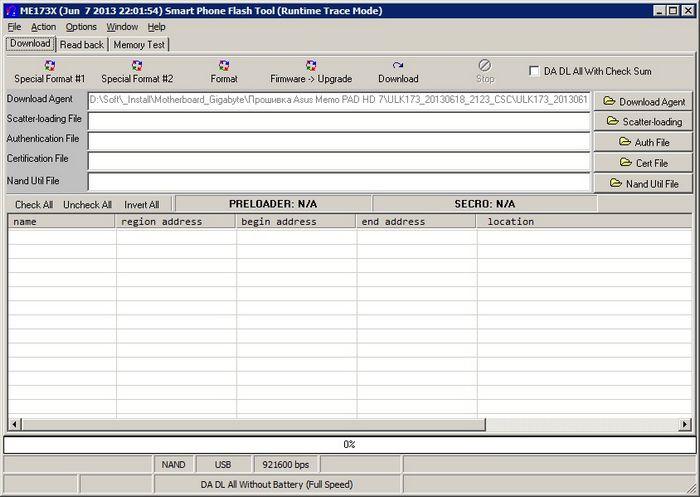 Прошивка Asus memo pad hd 7