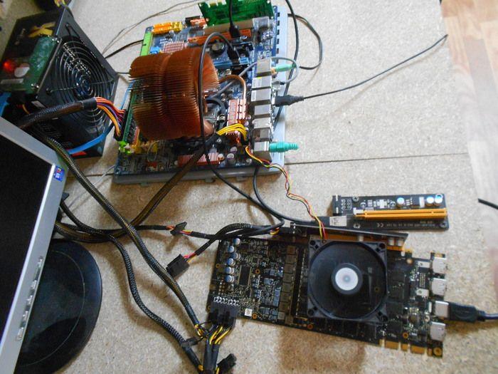 подключаем видеокарту к тестовому стенду