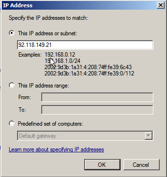 Настройка правила в фаерволе Windows Server 2008 для RDP 3389