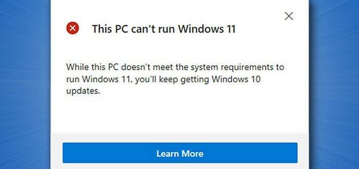 This PC Can’t Run Windows 11