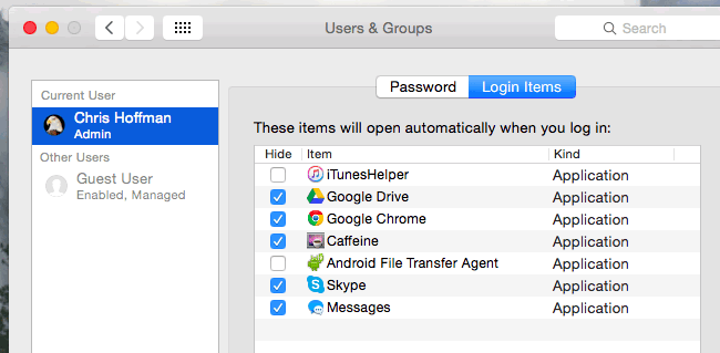 Элементы входа