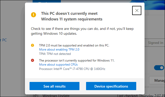 windows 11 pc not supported