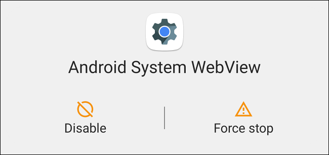 удалить Android System WebView